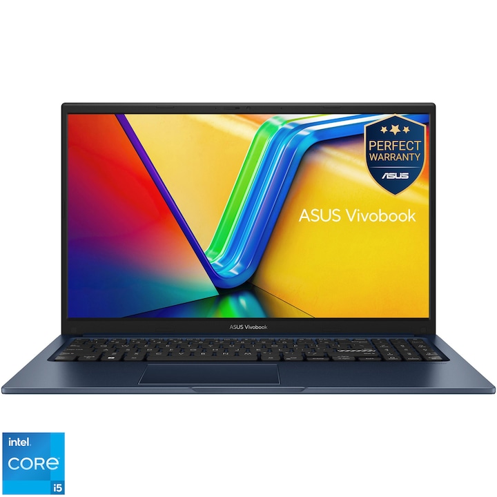 Laptop ASUS Vivobook 15 A1502VA cu procesor Intel® Core™ i5-13420H pana la 4.6GHz, 15.6', Full HD, IPS, 16GB DDR4 RAM, 512GB SSD, Intel® UHD Graphics, Windows 11 Home, Quiet Blue