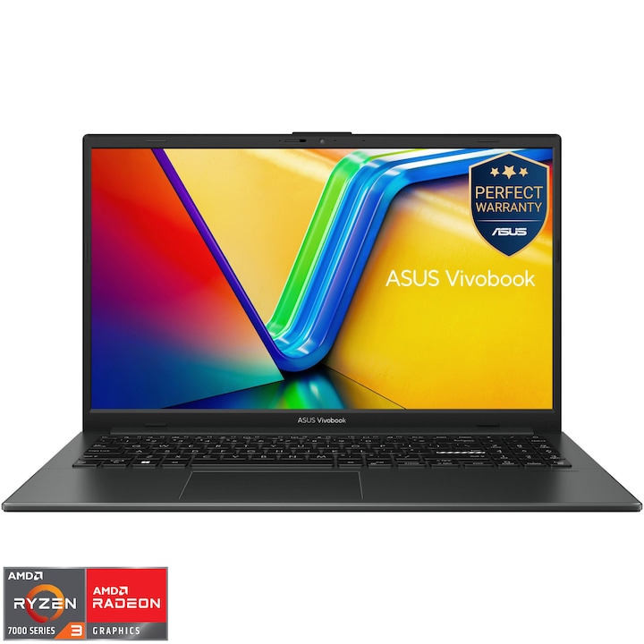 Laptop ASUS Vivobook 15 E1504FA cu procesor AMD Ryzen™ 3 7320U pana la 4.1GHz, 15.6', Full HD, IPS, 8GB LPDDR5 RAM, 512GB SSD, AMD Radeon™ Graphics, No OS, Mixed Black