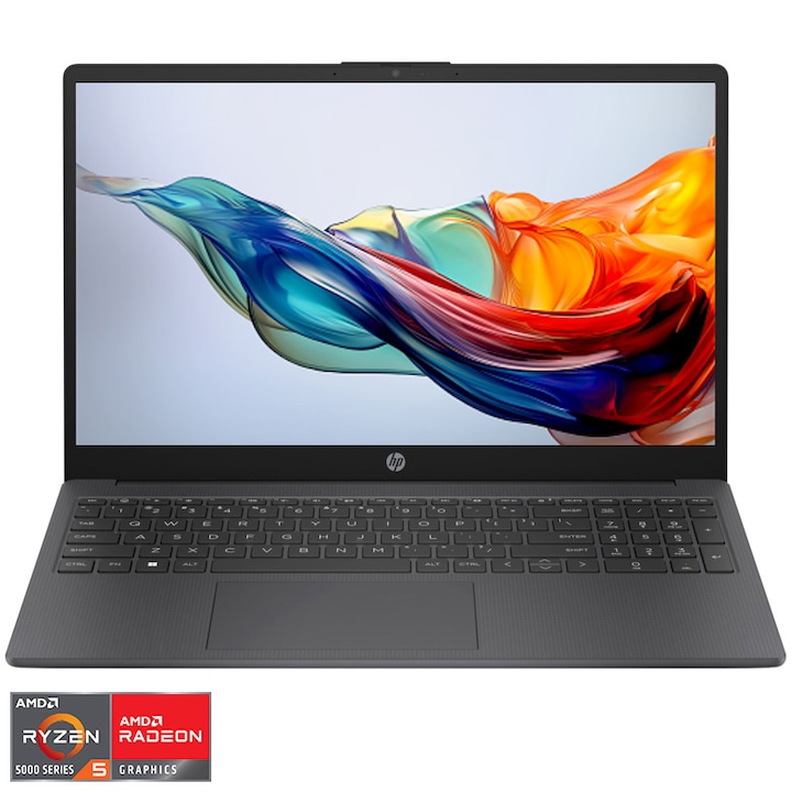 Laptop HP 15-fc0038nq cu procesor AMD Ryzen™ 7 5825U pana la 4.5GHz, 15.6', Full HD, 16GB DDR4 RAM, 1TB SSD, AMD Radeon™ Graphics, Free DOS, Grey